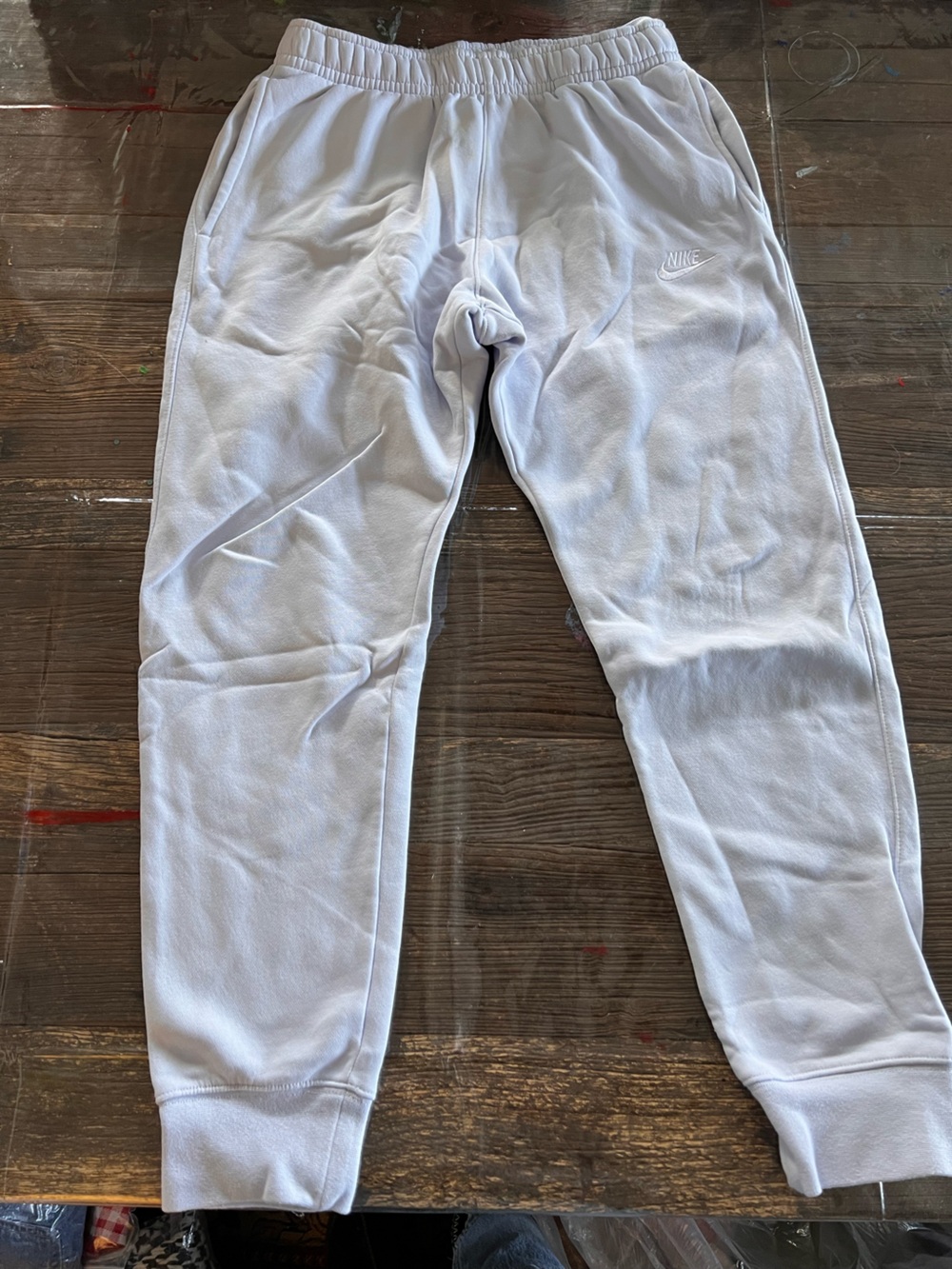 Nike White Gray Drawstring Joggers
